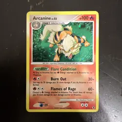 Pokemon Arcanine Holo Rare Platinum 1/111 Rising Rivals - Image 1