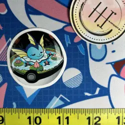 Pokemon Waterproof Vinyl Pokeball Art Sticker | Vaporeon Pokemon Cute - Image 1