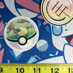 Pokemon Waterproof Vinyl Pokeball Art Sticker | Mareep Pokemon Cute - Image 1