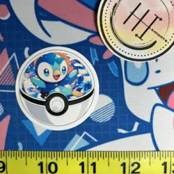 Pokemon Waterproof Vinyl Pokeball Art Sticker | Piplup Pokemon Cute - Image 1