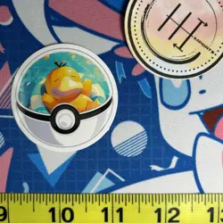 Pokemon Waterproof Vinyl Pokeball Art Sticker | Psyduck Pokemon Cute - Image 1