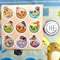 Pokemon Waterproof Vinyl Sticker Sheet Potion Bottle Pokemon Set of 2" Stickers - Image 1