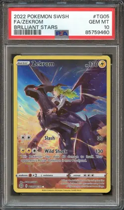 PSA 10 GEM MINT ZEKROM FULL ART TG05/TG30 BRILLIANT STARS 2022 POKEMON TCG - Image 1