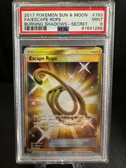Escape Rope 163/147, Burning Shadows, Pokemon, PSA 9 - Image 1