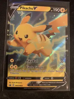 Pikachu V SWSH063 Full Art Ultra Rare Promo Pokemon Card NM - Image 1