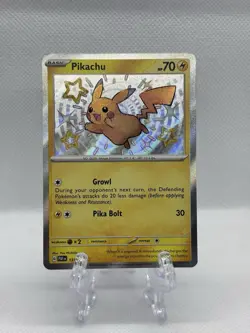Pokemon TCG Holo Pikachu Card Paldean Fates 131/091 NM Baby Shiny - Image 1