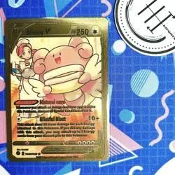 Pokemon Blissey V Gold Foil Holo Textured Fan Art Card Nintendo - Image 1