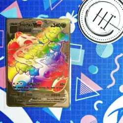 Pokemon Snorlax VMax Gold Foil Holo Textured Fan Art Card Nintendo - Image 1