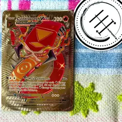 Pokemon Centiskorch Vmax Gold Foil Holo Textured Fan Art Card Nintendo - Image 1