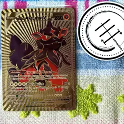 Pokemon Arcanine V Gold Foil Holo Textured Fan Art Card Nintendo - Image 1