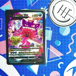 Pokemon Gengar VMax Black & Gold Foil Holo Textured Fan Art Card Nintendo - Image 1