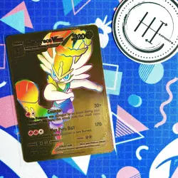 Pokemon Cinderace VMax Gold Foil Holo Textured Fan Art Card Nintendo - Image 1