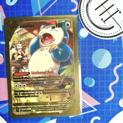 Pokemon Snorlax Gold Foil Holo Textured Fan Art Card Nintendo - Image 1