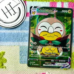 Rowlet Pikachu VCOS Pokemon Card Holo Cosplay ART - Image 1