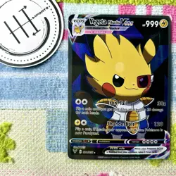 Vegeta Pikachu VCOS Pokemon Card Holo Cosplay ART - Image 1
