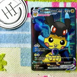 M Charizard Pikachu VCOS Pokemon Card Holo Cosplay ART - Image 1
