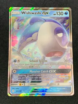 C179 POKEMON TCG WISHIWASHI GX 63 NM CARD HOLO FULL ART COSMIC ECLIPSE - Image 1