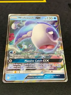 C179 POKEMON TCG WISHIWASHI GX 63 NM CARD HOLO FULL ART COSMIC ECLIPSE - Image 2