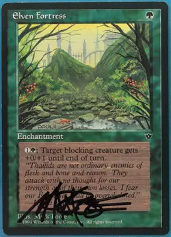 Elven Fortress (C) Fallen Empires NM Green Common SIGNED CARD (430610) ABUGames - Image 1
