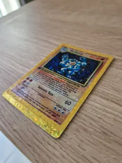 Machamp 8/102 1st Edition Holo Prism Golden Sticker Pokemon Card - Image 3