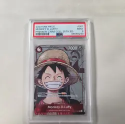 PSA 9 Monkey D Luffy P-001 One Piece Premium Collection 25th Promo Card English - Image 1