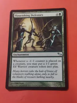 2008 Magic The Gathering Shadowmoor #114 Flourishing Defense, UC, Green, NF, cd1 - Image 1