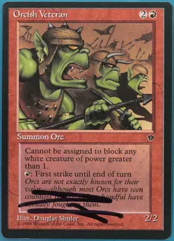 Orcish Veteran (B - Douglas Shuler) Fallen Empires NM SIGNED (434344) ABUGames - Image 1