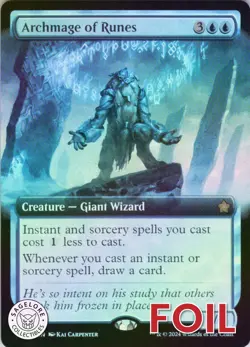 MTG Archmage of Runes (Extended Art) (450) | NM Foil | Foundations {FDN} - Image 1