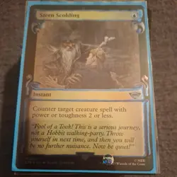 1x Stern Scolding, Foil Showcase Scrolls Art, LOTR, Magic MTG NM - Image 1