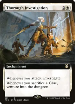1x - Thorough Investigation - Extended Art #281 - CMR: Forgotten Realms - NM MTG - Image 1