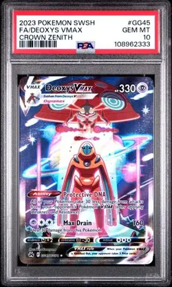 DEOXYS VMAX 2023 POKEMON CORONA ZENITH GALLERIA GALARICA GG45/GG70 PSA 10 - Image 1