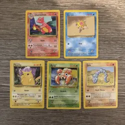 5x Pokemon Cards Wotc Vintage Card Bundle BASE SET 2 (5) - Image 1