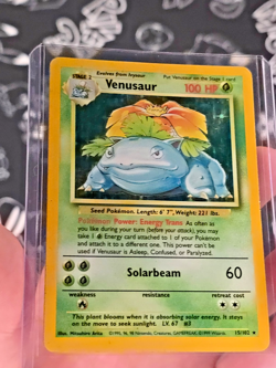 Pokemon TCG Venusaur Base Set Unlimited 15/102 Holo 1999-2000 WOTC - MP - Image 2