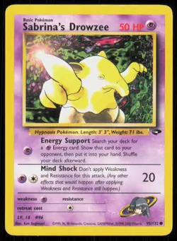 2000 Pokemon Vintage WOTC Gym - Challenge Sabrina’s Drowzee #95/132 - Poor - Image 1
