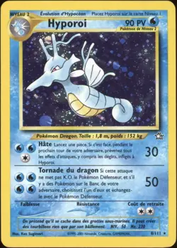 2001 Pokemon FRENCH Unlimited Neo Genesis Hyporoi-Kingdra Holo 8/111 EX - Image 1
