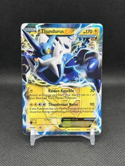 Pokemon TCG Thundurus EX BW81 Ultra Rare Black Star Promo Black & White 2013 LP - Image 1