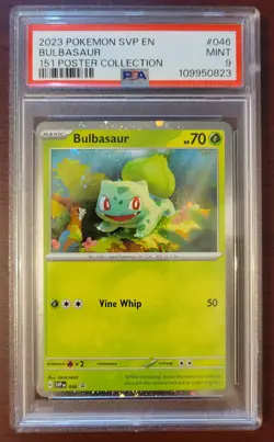 PSA 9 MINT POKEMON 151 Poster Collection Promo Bulbasaur #046 - Image 1