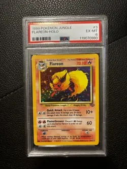 1999 Pokemon Jungle Flareon Holo Rare 3/64 PSA 6 EX-MT - Image 1