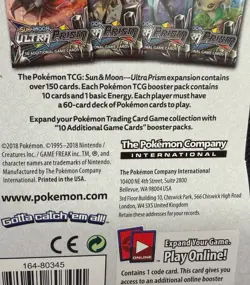 Pokemon 2018 Sun & Moon Ultra Prism Sleeved Blister Booster Pack Factory Sealed - Image 3
