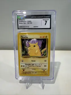 1999 Pokemon CGC 7 NM Pikachu Base Set 58/102 - Image 1