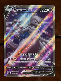 Pokemon Sword & Shield Promo Mewtwo V SWSH229 Black Star Full Art Holo - Image 1