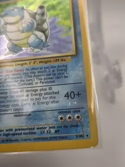 Pokemon TCG Blastoise 002/102 Base Set Holo Heavily Played Card Refer To Photos - Image 4