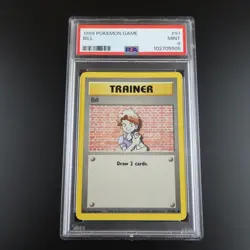 PSA 9 Bill 91/102 Pokemon Trainer Base Set Non Holo Graded Card - Image 1