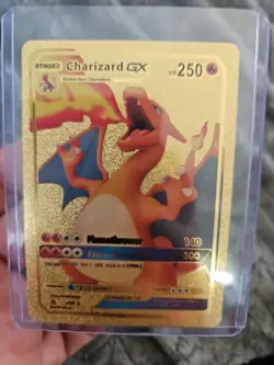 Charizard GX Gold Foil Fan Art Vinyl Premium Textured Collector Pokemon Card - Image 1