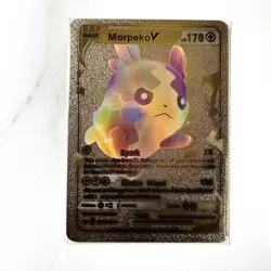 Pokemon Morpeko V Gold Foil Holo Textured Fan Art Card Nintendo - Image 1