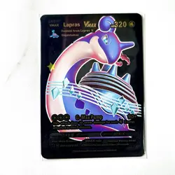 Pokemon Lapras Vmax Black Foil Holo Textured Fan Art Card Nintendo - Image 1