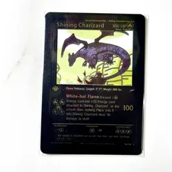 Pokemon Shining Charizard Black Foil Holo Textured Fan Art Card Nintendo - Image 1