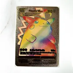 Pokemon Pikachu VMax Gold Foil Holo Textured Fan Art Card Nintendo - Image 1