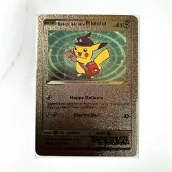 Pokemon Special Delivery Pikachu Gold Foil Holo Textured Fan Art Card Nintendo - Image 1