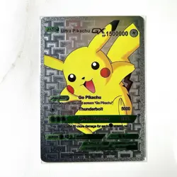 Pokemon Basic Ultra Pikachu GX Silver Foil Holo Textured Fan Art Card Nintendo - Image 1
